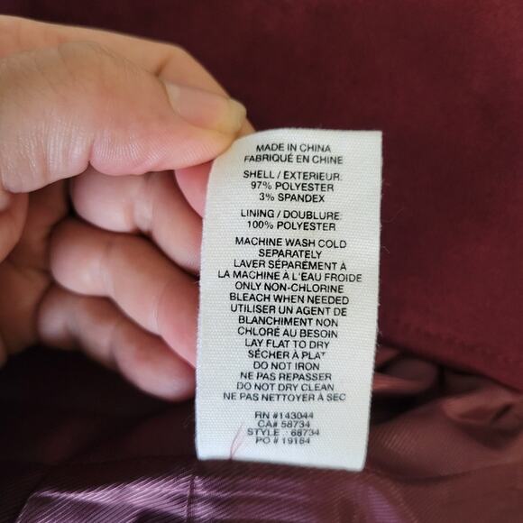 Avec Les Filles/Anthropology Racheal Suede Oversized Boxy Mulberry Red Jacket L - Picture 8 of 10